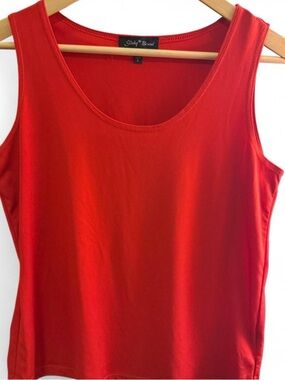 Slinky Brand Red Scoop Neck Tank Top